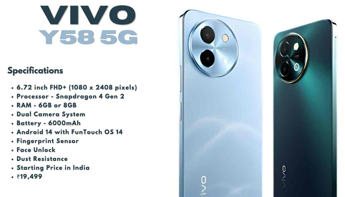 Vivo Y58 5G काम कीमत में बेहतर फ़ोन। 